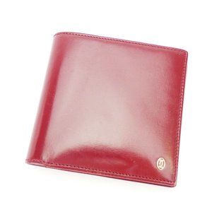 Cartier wallets mast line Bordeaux leather Auth used T16545